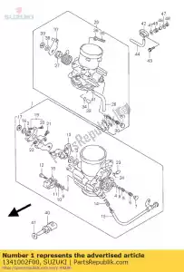 Suzuki 1341002F00 cuerpo, thr. frente - Lado inferior