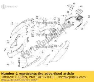 Piaggio Group 1B002011000NN painel lateral direito - Lado inferior