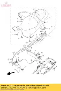 yamaha 5YU247760000 hendel, stoel - Onderkant