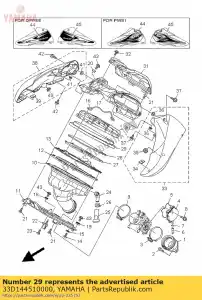 yamaha 33D144510000 element, luchtreiniger - Onderkant