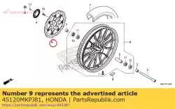 Here you can order the disk comp front brake from Honda, with part number 45120MKPJ81: