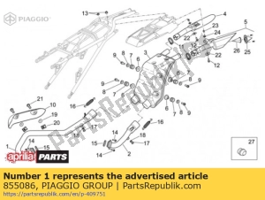 aprilia 855086 front. exhaust pipe - Bottom side