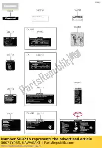 kawasaki 56071Y065 01 label-waarschuwing,algemeen - Onderkant