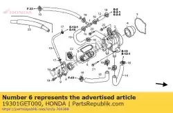 Ici, vous pouvez commander le oring auprès de Honda , avec le numéro de pièce 19301GET000: