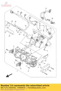 yamaha 8A7141390000 clip, pijp - Onderkant