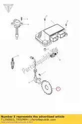 tandwiel van Triumph, met onderdeel nummer T1290003, bestel je hier online: