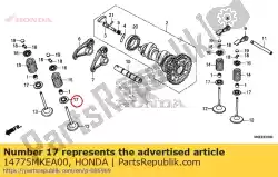 Aquí puede pedir asiento, resorte de valvula de Honda , con el número de pieza 14775MKEA00: