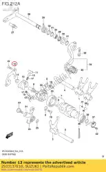 Aqui você pode pedir o levantador, engrenagem shi em Suzuki , com o número da peça 2533137E10: