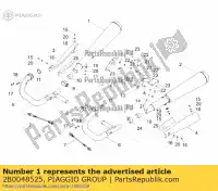 2B0048525, Piaggio Group, silencieux droit moto-guzzi zgulhg00 zgulhu02 850 2018 2019 2020, Nouveau