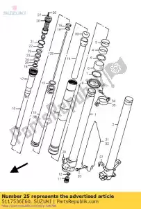 Suzuki 5117536E60 joint torique - La partie au fond