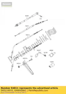 kawasaki 540110010 embreagem de cabo klx250-h5 - Lado inferior