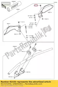 Kawasaki 921531059 tornillo - Lado inferior