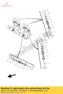 yamaha 1WG121532100 levantador, válvula - Lado inferior