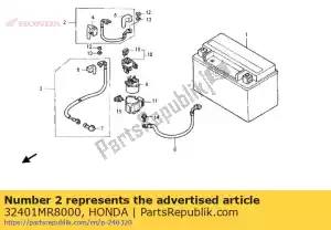 Honda 32401MR8000 cabo, comece o bastão - Lado inferior