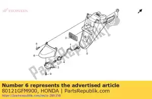 Honda 80121GFM900 cubierta, licencia - Lado inferior