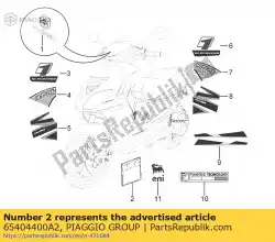 Qui puoi ordinare kit di guarnizioni da Piaggio Group , con numero parte 65404400A2: