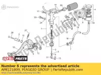 AP8121809, Piaggio Group, Achterremhendel bus aprilia  mx rx rx sx 125 1989 1990 1991 1992 1993 1994 1995 1996 1997 1998 2004 2005 2006 2008 2009 2010, Nieuw