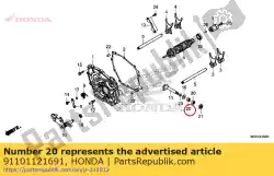 Aqui você pode pedir o rolamento, agulha, 14 mm (toyo) em Honda , com o número da peça 91101121691: