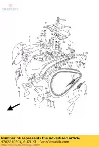 Suzuki 4782210F00 cushion,side up - Bottom side