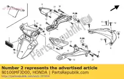 Ici, vous pouvez commander le garde-boue a, rr. Auprès de Honda , avec le numéro de pièce 80100MFJD00: