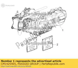 Aqui você pode pedir o motor 250 4t / 4v e3 ie em Piaggio Group , com o número da peça CM1425905: