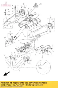 Yamaha 5YKE47083100 manchon d'échappement droit - Milieu