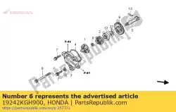 Here you can order the gear,water pump d from Honda, with part number 19242KGH900: