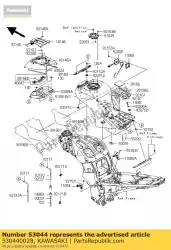 Aquí puede pedir recortar zg1400a8f de Kawasaki , con el número de pieza 530440028: