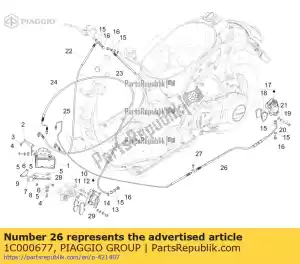 Piaggio Group 1C000677 tubo de freio traseiro - Lado inferior