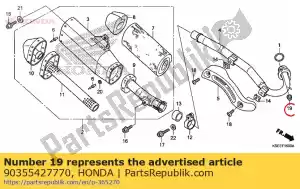 Honda 90355427770 porca, flange, 7 mm - Lado inferior