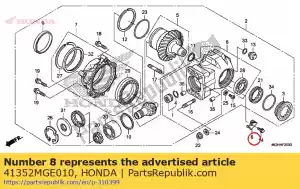 Honda 41352MGE010 ficar, cobertura de equipamento final - Lado inferior