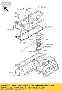 kawasaki 130021121 pen-zuiger zr1200-a1 - Onderkant