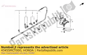 honda 43455MCT000 klem, rr. remkabel - Onderkant