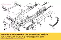 43431MBAJ10, Honda, Arm, rr brk stpr honda vt shadow aero c2 c black widow dc vt750c vt750c2 vt750dc 750 , Nuovo