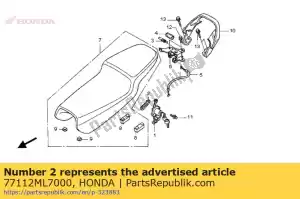 Honda 77112ML7000 plate, seat lock setting - Bottom side