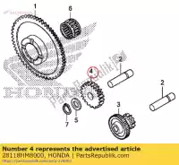 28118HM8000, Honda, marcia c, avviamento a vuoto (18t) honda  trx 250 2001 2002 2003 2004 2005 2006 2007 2008 2010 2011 2017 2018 2019 2020, Nuovo