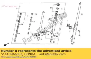 honda 51415MA6003 arbusto, controle deslizante - Lado inferior