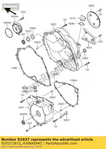 Kawasaki 920371872 abrazadera - Lado inferior