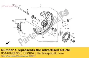 Honda 06440GBF860 parlait un, fr. (a10x212 - La partie au fond