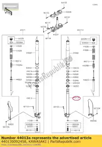 Kawasaki 440130092458 tubo-tenedor interior, rh, p.sil - Lado inferior