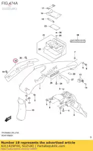 suzuki 6311429F00 spatbord achter - Onderkant