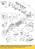 260110296, Kawasaki, fio-chumbo, bateria (-) zx1000jbf kawasaki zx 1000 2011 2012 2013 2014 2015, Novo