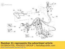 Here you can order the brake caliper cover from Piaggio Group, with part number GU30654700: