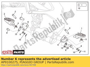 aprilia AP9100275 footrest support - Bottom side