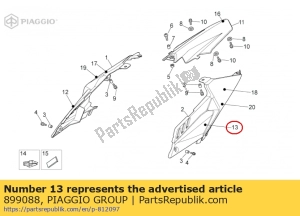 aprilia 899088 décalque de carénage arrière lh - La partie au fond