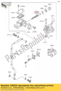 Kawasaki 430201121 pistão-comp-freio - Lado inferior