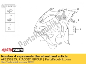 aprilia AP8258235 os?ona przednia. ?ó?ty + kalkomania - Dół