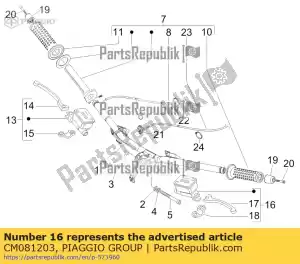 Piaggio Group CM081203 (heng tong) bomba de freio esquerda - Lado inferior