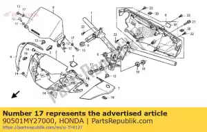 honda 90501MY27000 arandela, ajuste de capucha, 5 mm - Lado inferior