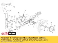 AP8600231, Piaggio Group, O-ring aprilia  rs 250 1994 1995 1996 1997 1998 1999 2000 2001, Nieuw